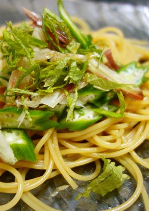 オクラと茗荷の冷製パスタ-レシピのメイン写真