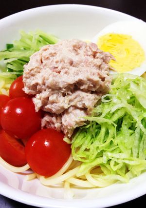 夏休みの昼食に☆サラダスパゲティごまドレ-レシピのメイン写真