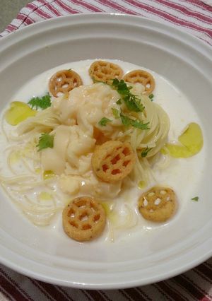 ファミコレ☆ヴィシソワーズで冷製パスタ-レシピのメイン写真