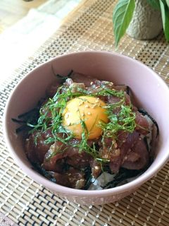 夏バテ解消☆マグロのユッケ風スタミナ丼★-レシピのメイン写真
