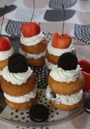 ファミコレひとくちドーナツでタワーケーキ-レシピのメイン写真