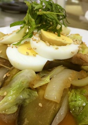★豚肉と野菜の胡麻ポン炒め★-レシピのメイン写真