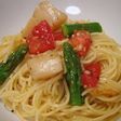 ホタテとトマトの塩レモン冷製パスタ