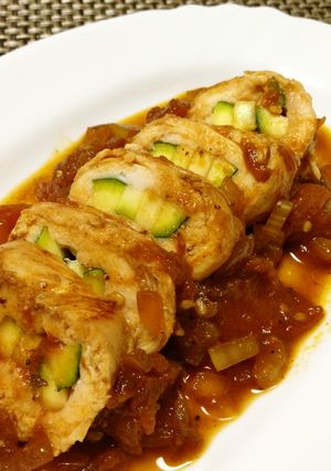 ズッキーニde低脂肪チキンロール-レシピのメイン写真