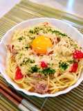 ツナとトマトのとろとろ冷製パスタ
