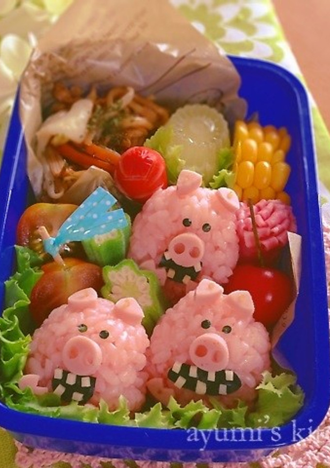 3匹のいたずらブタさんのお弁当♡-レシピのメイン写真