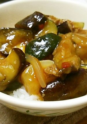 夏バテ防止♡夏野菜の超簡単スタミナ麻婆丼-レシピのメイン写真