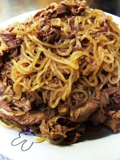 ヘルシー甘くない*牛肉と糸こんの炒め煮*-レシピのメイン写真