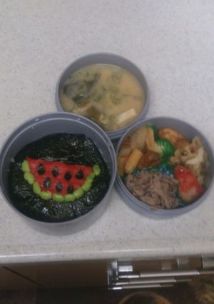 夏はスイカ！のり弁！-レシピのメイン写真