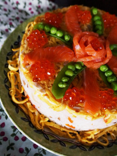 ケーキちらし寿司 お誕生日に!お祝いに!-レシピのメイン写真