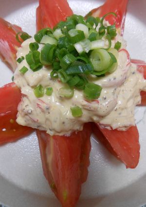 トマトのカニカマソースかけ-レシピのメイン写真