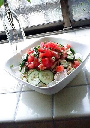 夏にぴったり♡胡麻冷製パスタ-レシピのメイン写真