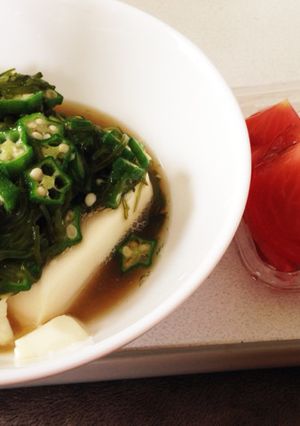 めかぶとオクラのぶっかけ豆腐-レシピのメイン写真