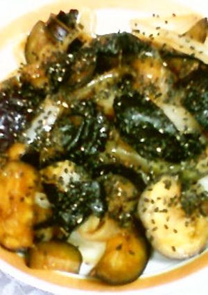 茄子と玉葱の海苔中華風炒め-レシピのメイン写真