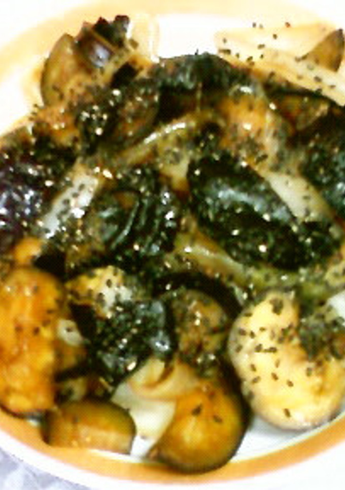 茄子と玉葱の海苔中華風炒め-レシピのメイン写真
