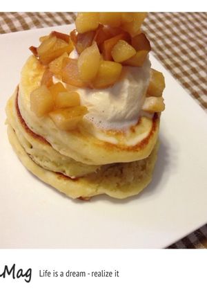 簡単★ヘルシー♪もちもち豆腐ホットケーキ-レシピのメイン写真