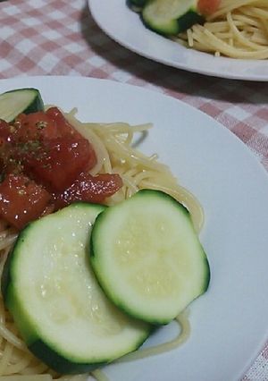 ズッキーニとトマトの冷製パスタ-レシピのメイン写真
