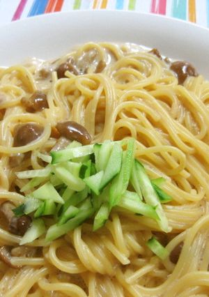 なめこ汁deクリームパスタ-レシピのメイン写真