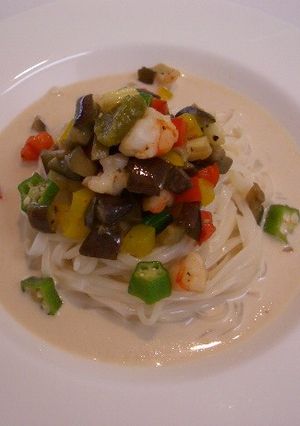 半田そうめんカラフル胡麻ミルク-レシピのメイン写真