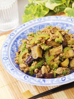 なすとゴーヤの肉味噌炒め-レシピのメイン写真