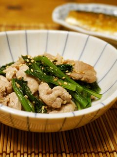 小松菜と塩麹漬け豚肉の炒め物-レシピのメイン写真