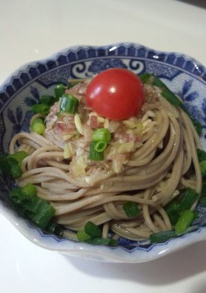 オリーブと茗荷の蕎麦-レシピのメイン写真