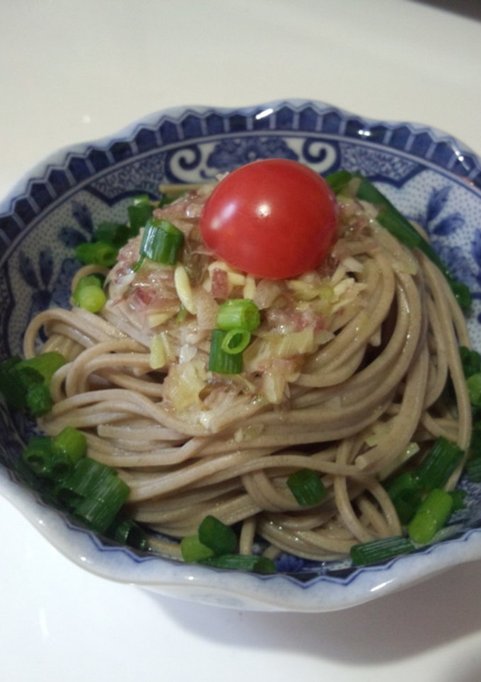 オリーブと茗荷の蕎麦-レシピのメイン写真