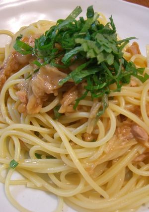 ワンボウルで♥なめ茸とツナのパスタ-レシピのメイン写真