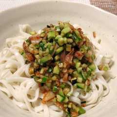 รูปของ 暑い日は山形のだしそうめん　キムチ入り