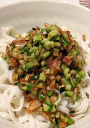 暑い日は山形のだしそうめん　キムチ入り-レシピのメイン写真