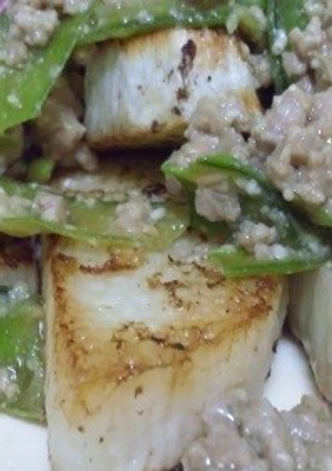焼き長芋 坦々風 さやえんどう入り-レシピのメイン写真