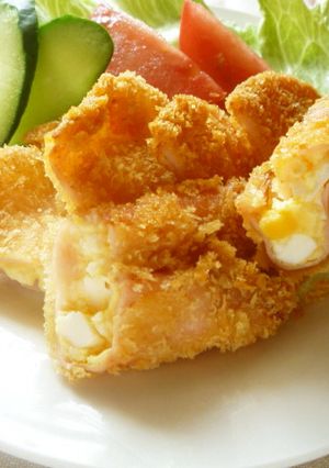 お店の惣菜風★たまごサラダＩＮ♪ハムカツ-レシピのメイン写真
