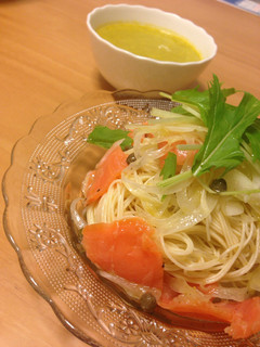 塩レモンでサーモン冷製パスタ-レシピのメイン写真