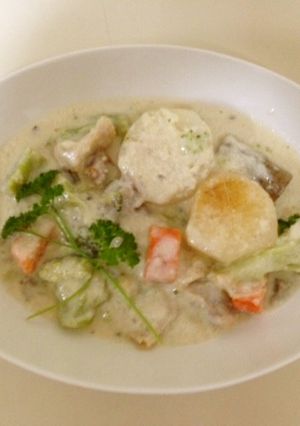 クリーム煮(とり,ごぼう).白ワイン-レシピのメイン写真