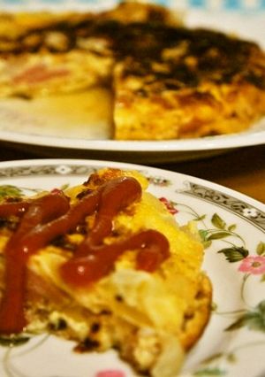 野菜入でボリューム満点な我が家のオムレツ-レシピのメイン写真