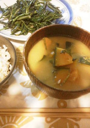 かぼちゃと大葉の味噌汁-レシピのメイン写真
