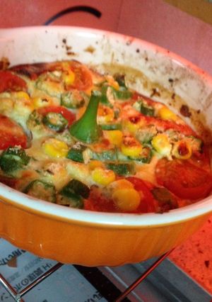 鰯を孕んだオクラとトマトの臨月グラタン!-レシピのメイン写真