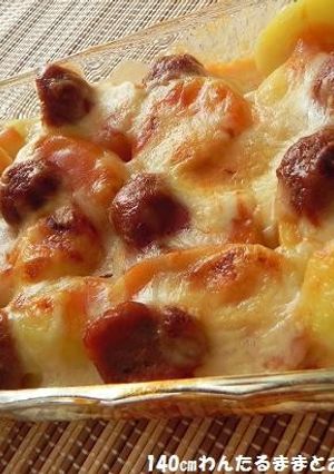 簡単★ミートボールとじゃが芋のチーズ焼き-レシピのメイン写真