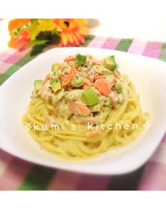 アボカドと鮭の濃厚クリームパスタ♡簡単♡-レシピのメイン写真