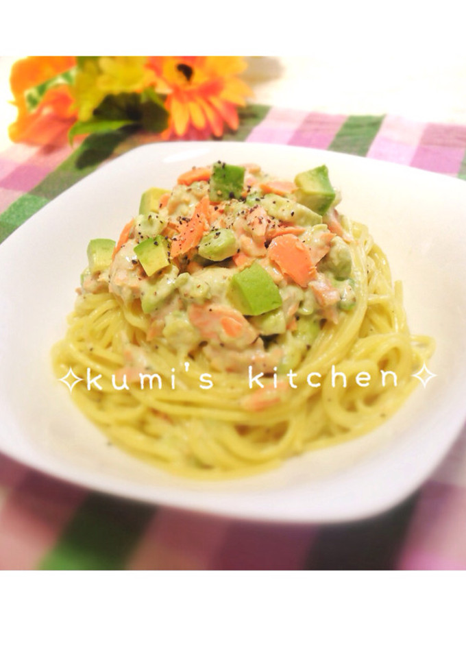 アボカドと鮭の濃厚クリームパスタ♡簡単♡-レシピのメイン写真