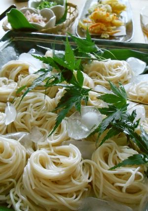 涼しげ☆そうめんの盛り付け-レシピのメイン写真