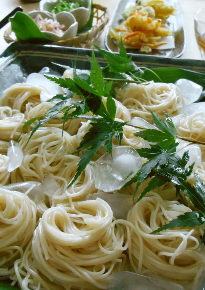涼しげ☆そうめんの盛り付け-レシピのメイン写真
