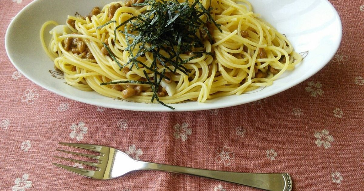 イカスミパスタの納豆のせ by まめこぞう 【クックパッド】 簡単