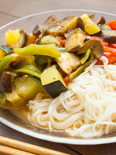 さっぱり蒸夏野菜アンチョビそうめん-レシピのメイン写真