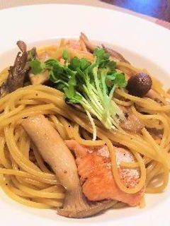 鮭とキノコの和風スパゲッティ-レシピのメイン写真