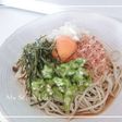 きのことオクラの冷やしぶっかけ蕎麦