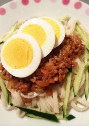 乾麺うどんでジャージャー麺-レシピのメイン写真