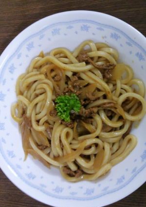 余ったカレーでつゆ無しカレーうどん-レシピのメイン写真
