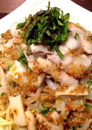 豚しゃぶごまだれピリ辛パスタ⁂-レシピのメイン写真