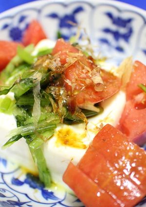 トマトと野沢菜のっけ豆腐-レシピのメイン写真